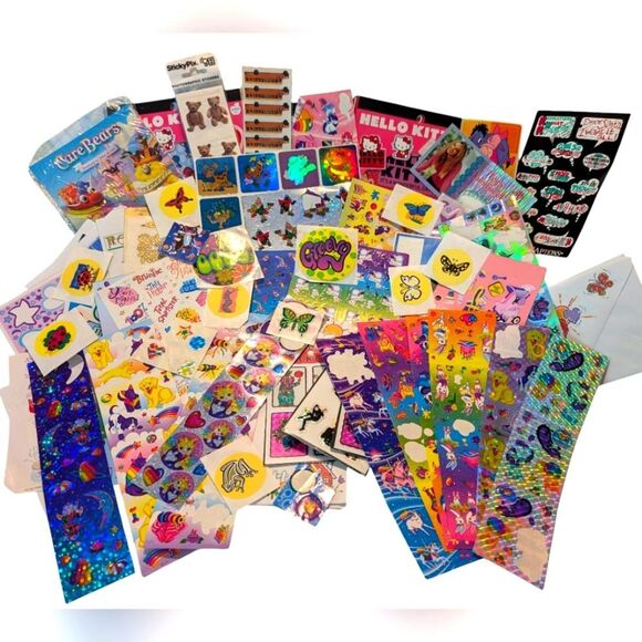 Huge Lot Of Vintage 80s 90s Y2K Stickers  Hello Kitty Lisa Frank Stationary - Picture 1 of 17